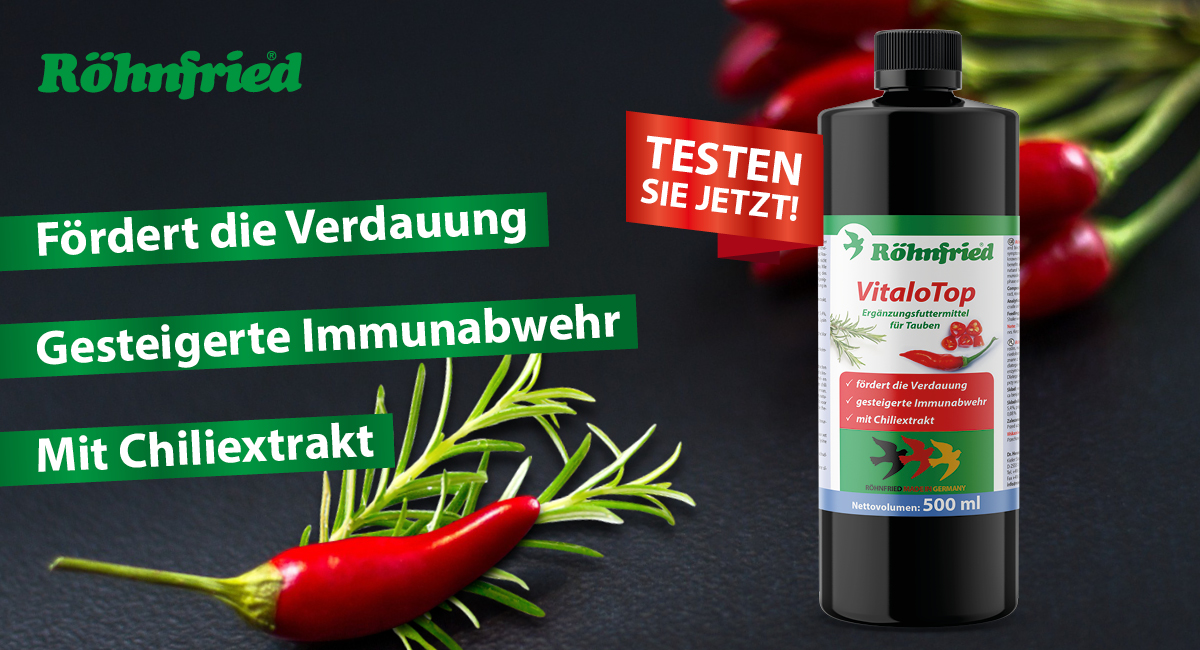 VitaloTop - Chiliextrakt - Verdauung - Immunabwehr - gute Kotbeschaffenheit - Daunenmauser - Trainingsfreude